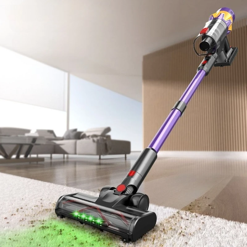 ASHLV V18 550W 50kPa ハンドヘルドワイヤレス掃除機 タッチディスプレイ付き 取り外し可能なバッテリー 40分電気ほうき 家庭用、車用