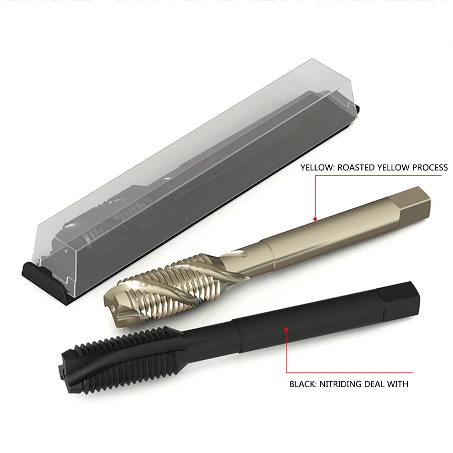 Máquina de torno cnc com cobalto-contendo ponta de parafuso torneira espiral de aço inoxidável torneira especial broca m3 m4 m5 m6 m8m10m12