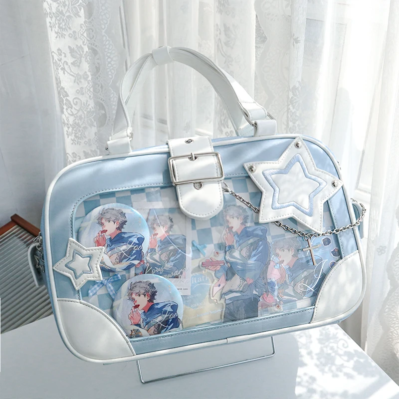 Kawaii Ita Bag Transparent Bolsos Mujer Shoulder Crossbady Star Bags Simple Zipper Bolsa All-match Popular Trendy Girls Bolsas