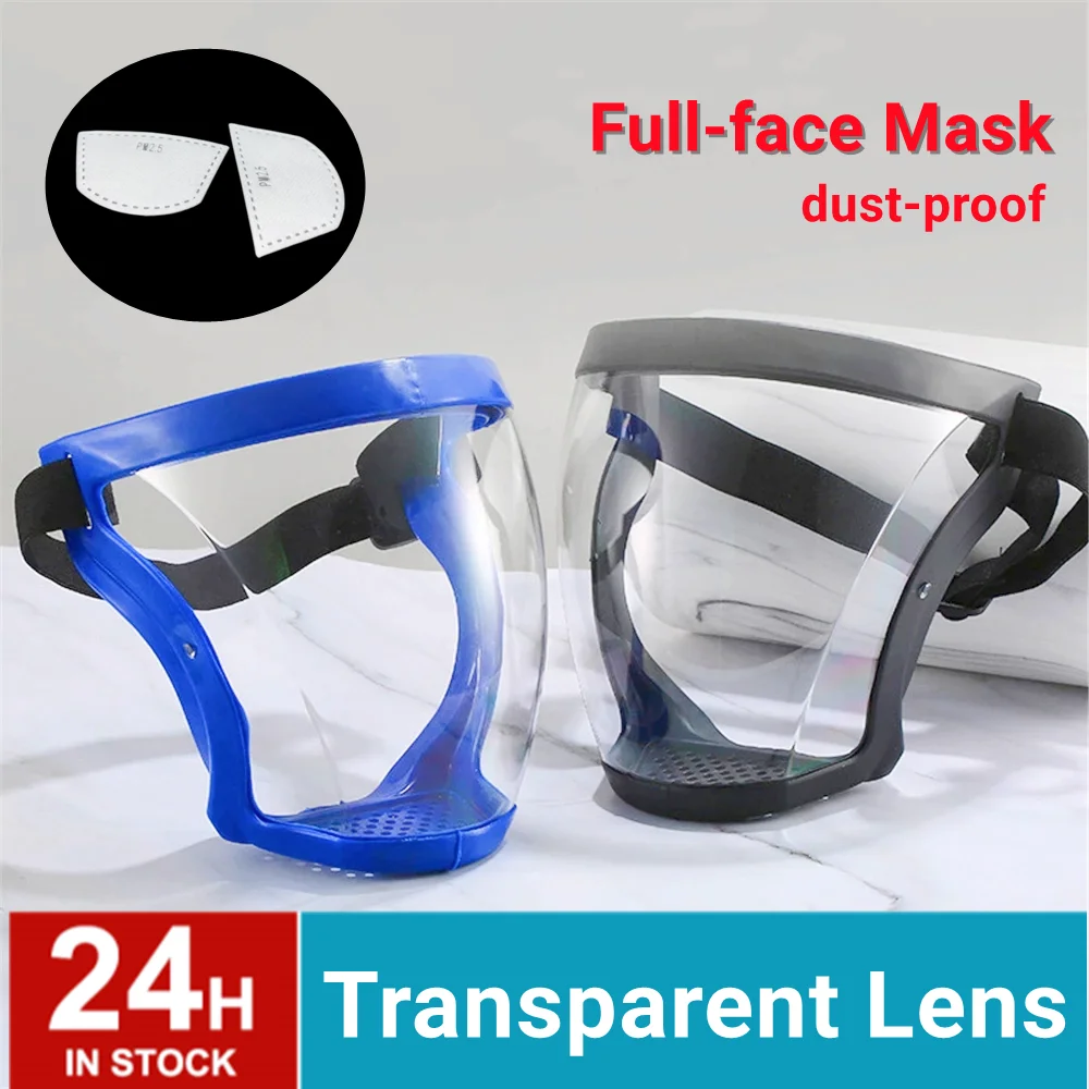 Visiera antipolvere maschera copertura trasparente grande vista ciclismo antivento Full Face antipolvere occhiali di sicurezza per saldatura Anti-vento