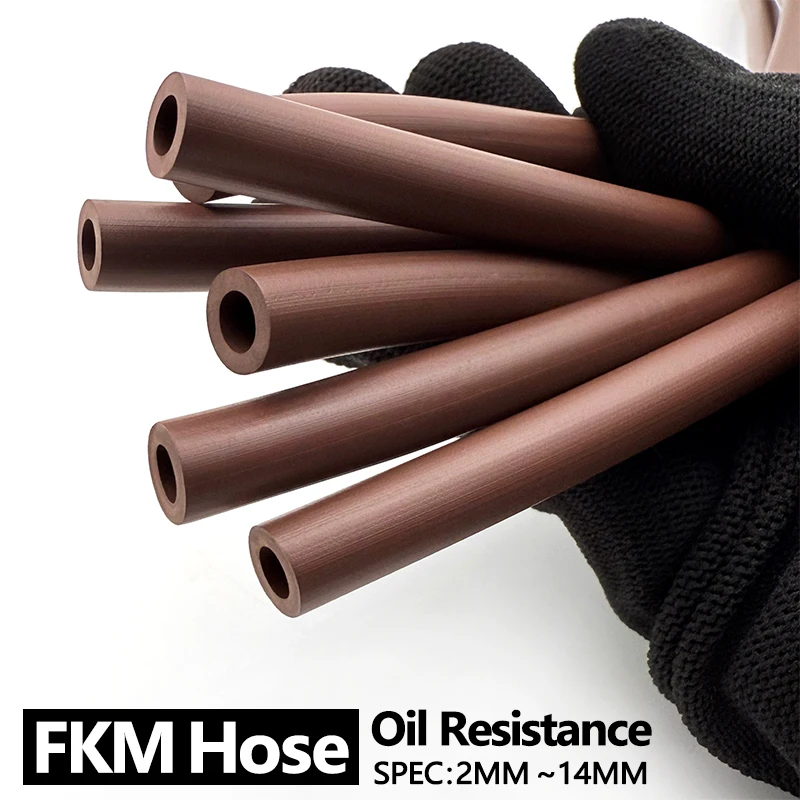 FKM Vitons Fuel Delivery Hose Rubber Tubing High Temp Oil Resistant for Car Motorcycle Engine ID 2/4/6/8/10/12/14mm