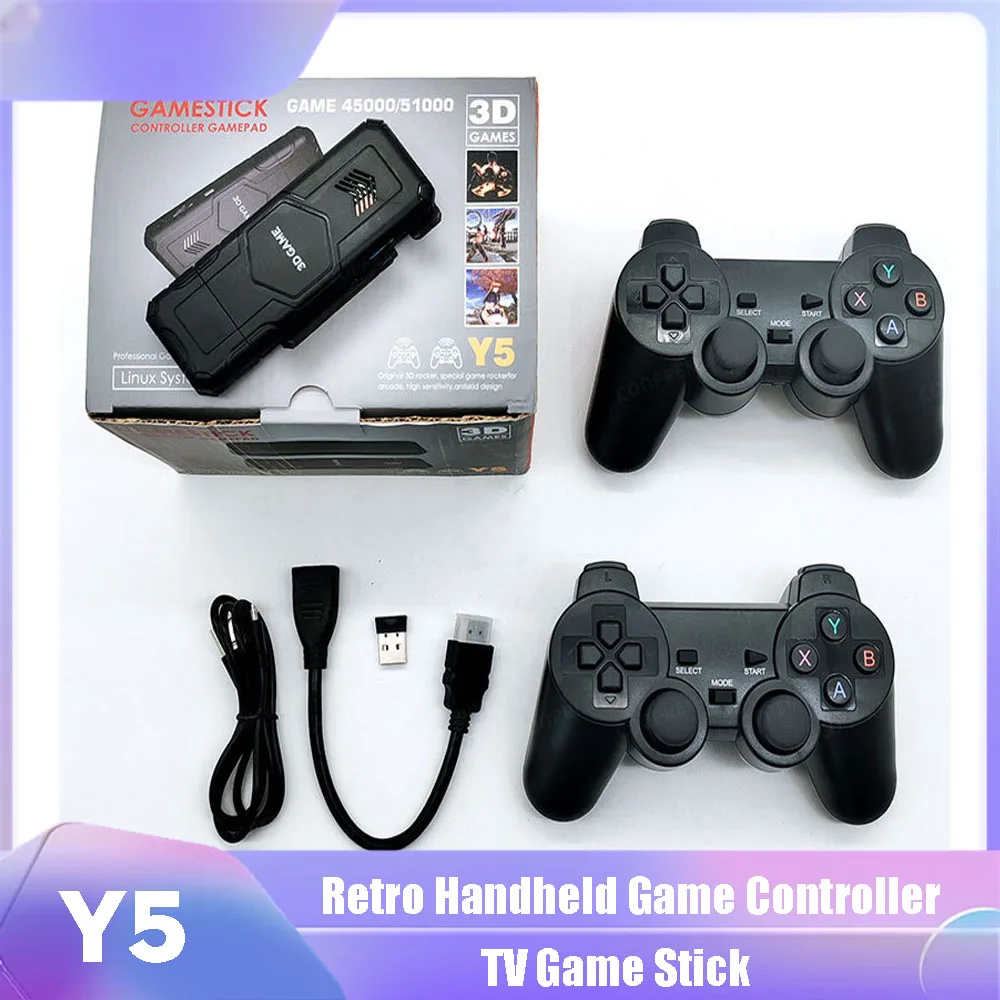 Y5 Video Game Console 64G 2.4G Double Wireless Controller Game Stick 4K 50000+ Games 64GB M8 Retro Games Dropshipping