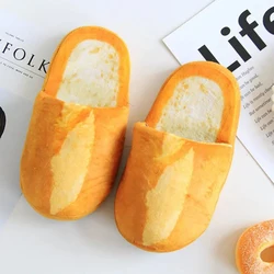 Simulation Bread Cotton Slippers Winter Home Soft Bottom Non-Slip Plush Warm Cotton Slippers Indoor House Shoes Zapatos Mujer