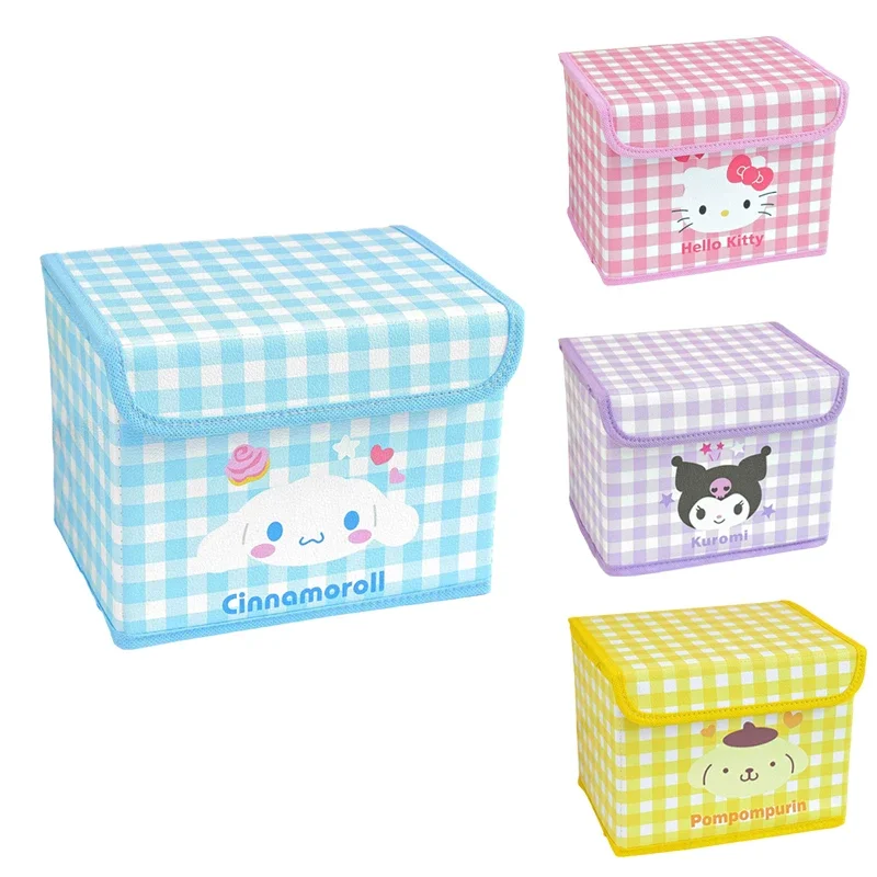 Hello Kitty Sanrio Desktop Storage Box Cute Kuromi Cinnamoroll Sundries Toy Underwear Cosmetic Stationery Organizer Basket