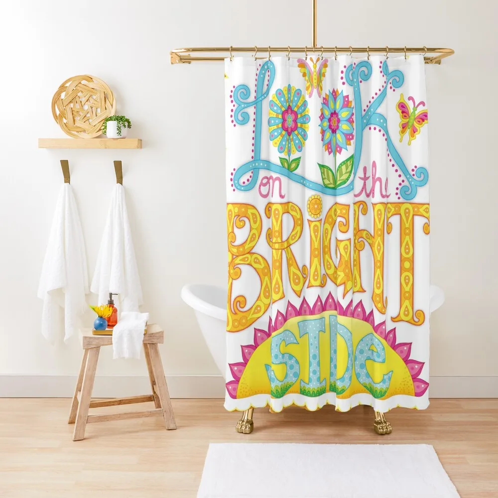 

Look on the bright side Shower Curtain Bathtub Waterproof Fabric Bathroom Shower Bath Curtain