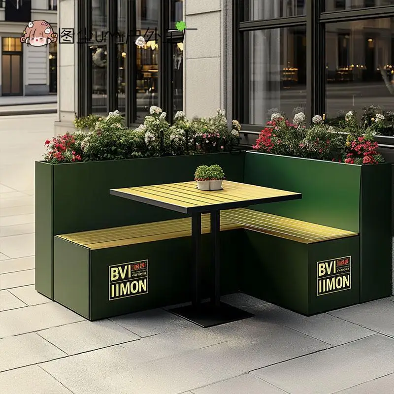 

FY outdoor commercial street pedestrian street table and chair combination partition flower bed planting box