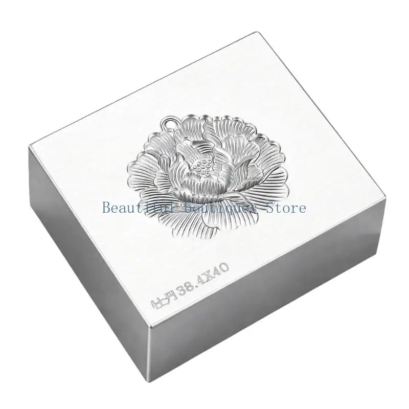 U4LF Jewelry Forming Tool for Gold and Silver Pieces, Steel Die with a Floral Design Face for Purpose-Built Pressing Tasks