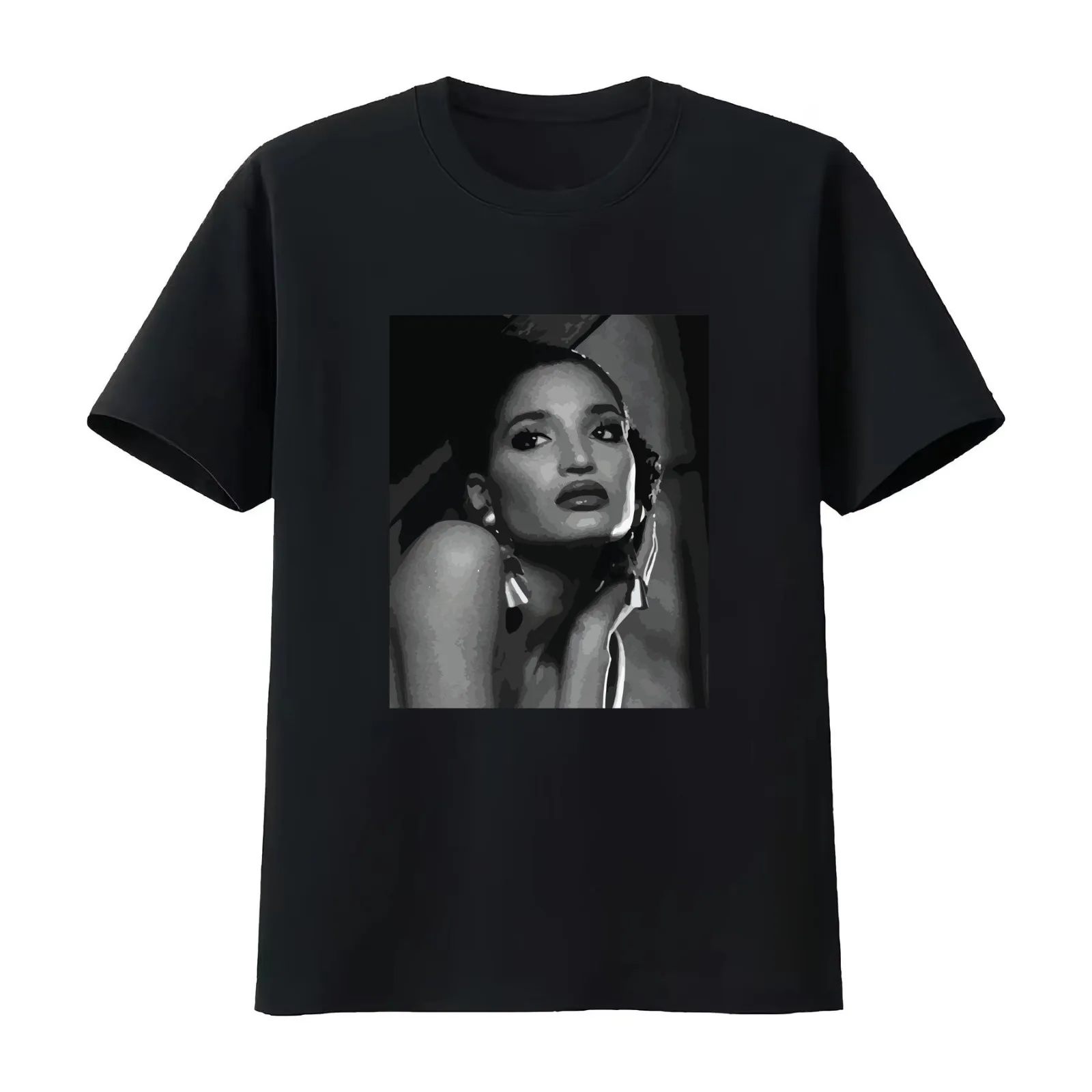 Indya Moore Angel Evangelista Print 1 T-Shirt Summer Casual Cotton Tee Oversized Streetwear Tops Vintage Graphic Print
