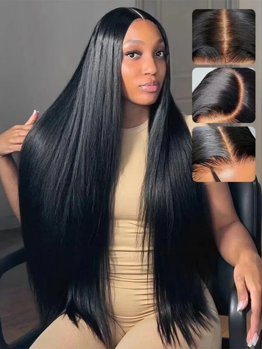 

13x6 Lace Front Wigs Human Hair for Women 200% Density HD Transparent 32 Inch Straight Pre Plucked Glueless Lace Front Wigs