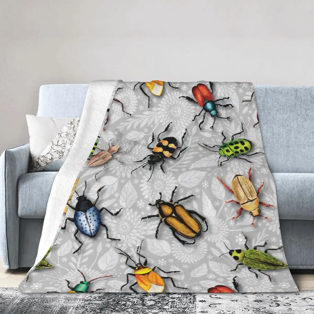 

A Bunch Of Beetles - Colorful Insect Pattern Bed Blanket Bed Covers Luxury Blanket Flannel Blanket Air conditioning blanket