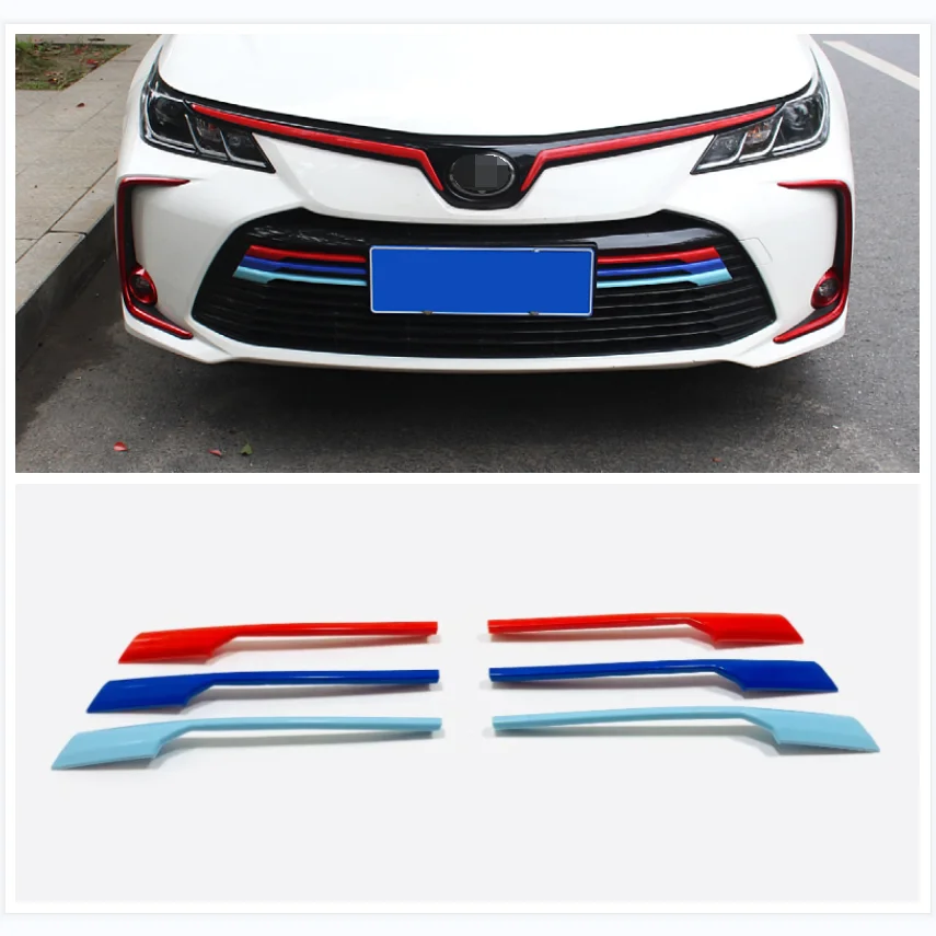 

For Toyota Corolla E210 2019- 2022 Accessories Front Head Grille Grill Decoration Ring Molding Garnish Cover Trim Colorfull