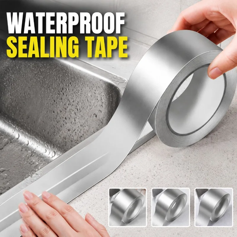 Self-Adhesive Aluminum Foil Tape for Kitchen Sink Waterproof Sealing Edge Strip Mold-Proof High Temperature Resistant