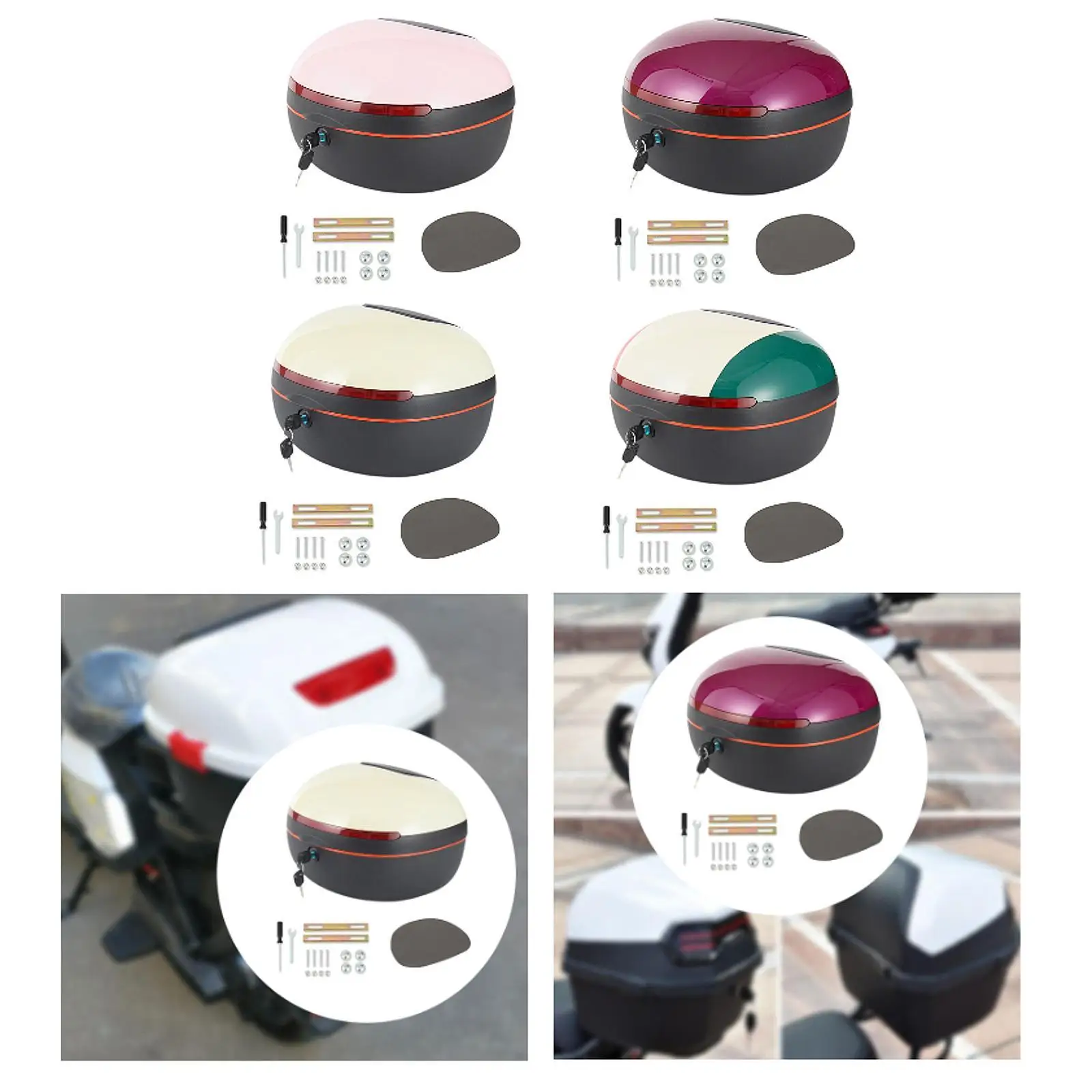 

Верхний чехол для мотоцикла с замком. Аксессуары для мотоциклов. Универсальный, простой в установке.