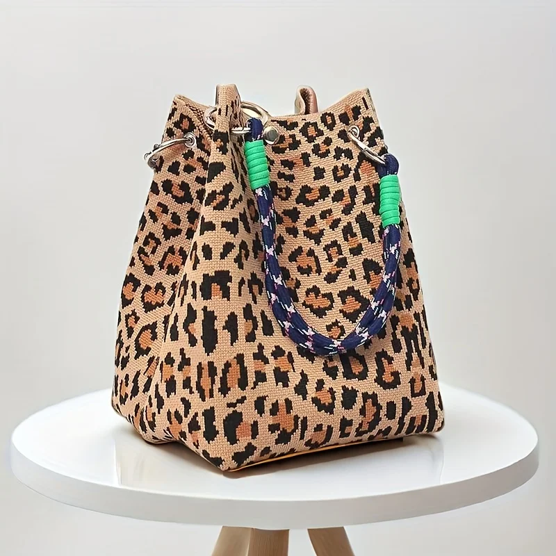 

2025 New Ins Unique Knit-Textured Bucket Tote Bag for Women - Photogenic Travel Polyester Handbag