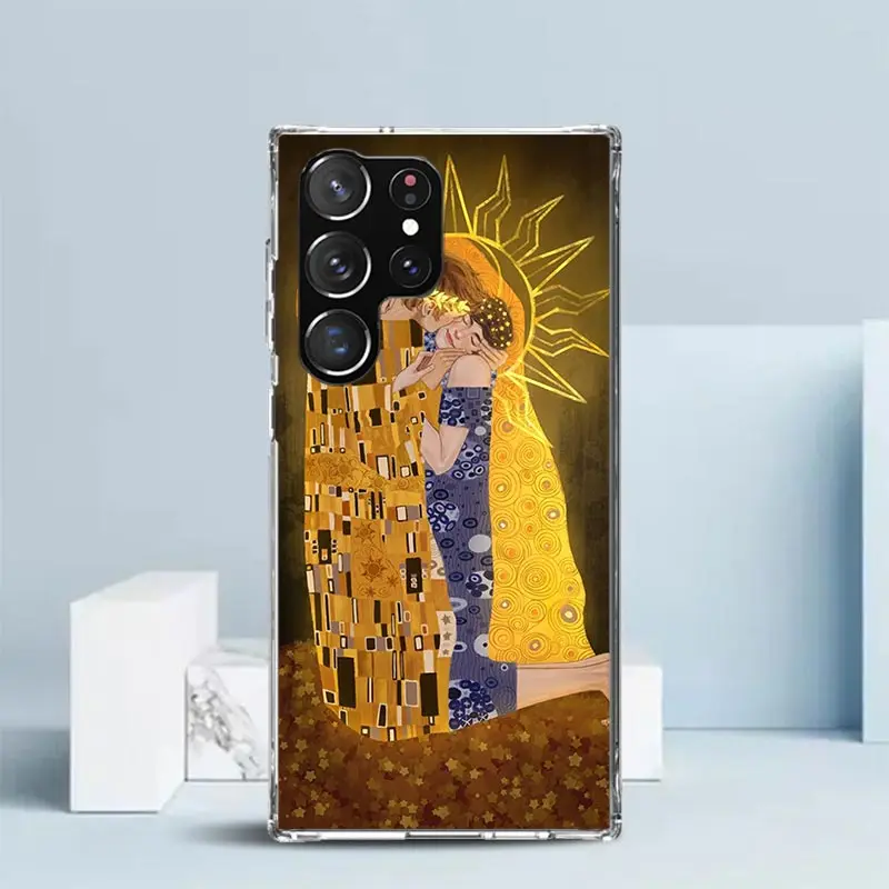 Kiss by Gustav Klimt Desig Etui na telefon do Samsung Galaxy S22 S23 S24 Ultra S21 S20 FE S10 Plus S10E S9 S8 + S7 Edge Soft TPU Bac