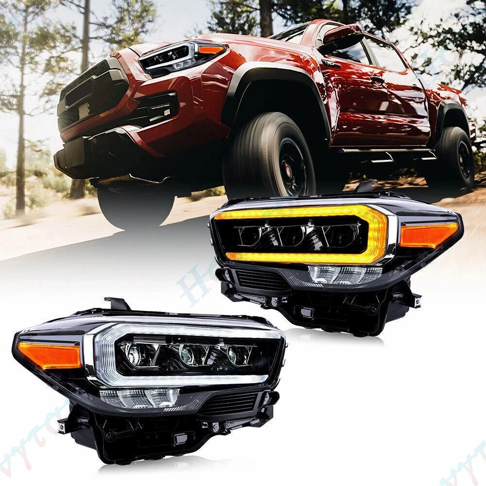 

Pair LED Headlights For 2016 2017 2018-2023 Toyota Tacoma TRD Limited SR5 Pickup Headlamp Front Lights Turn Signal DRL Head Lamp
