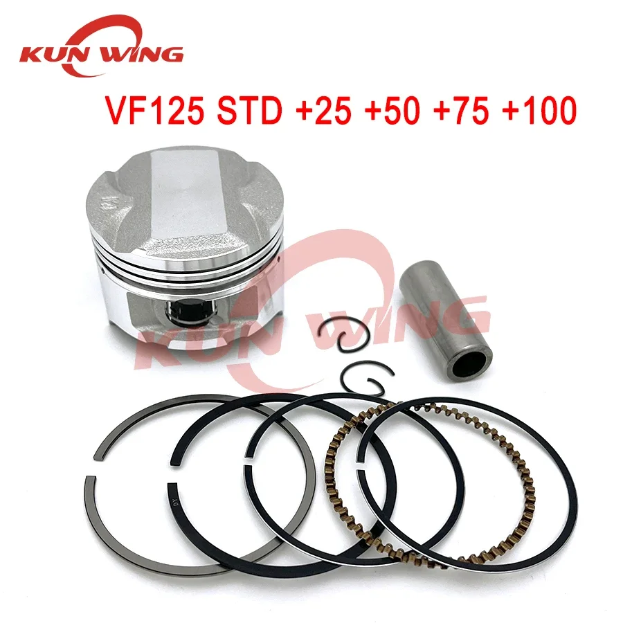 56.5mm STD +25 +50 +75 +100 Zestaw pierścieni tłokowych do Daelim VF125 VT125 VF 125 (4 tłoki zaworowe) 56.75mm 57mm 57.25mm 57.5mm Otwór
