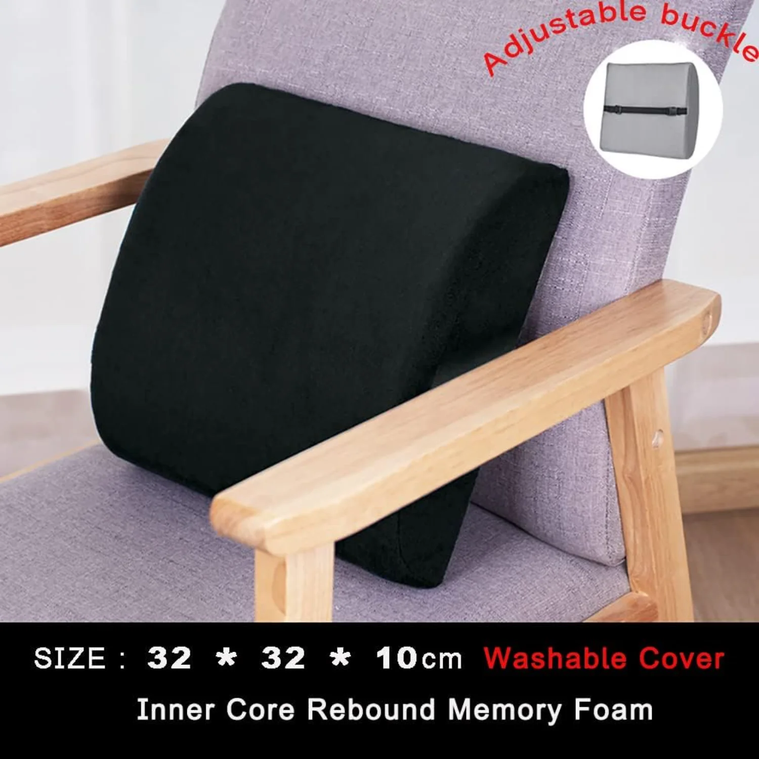 Lumbar   for Office Chair, Memory Foam and Ergonomic Cushion Design, Back Rest Cushion for Chair, Red