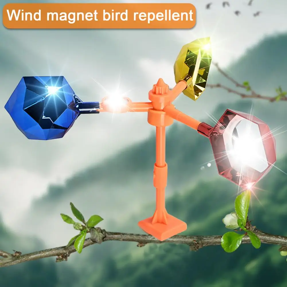 Bird Repellent Wind-driven Harmless Rotation Wind Vane Reflective Bird Pigeon Woodpecker Orchard Bird Repellent Devices