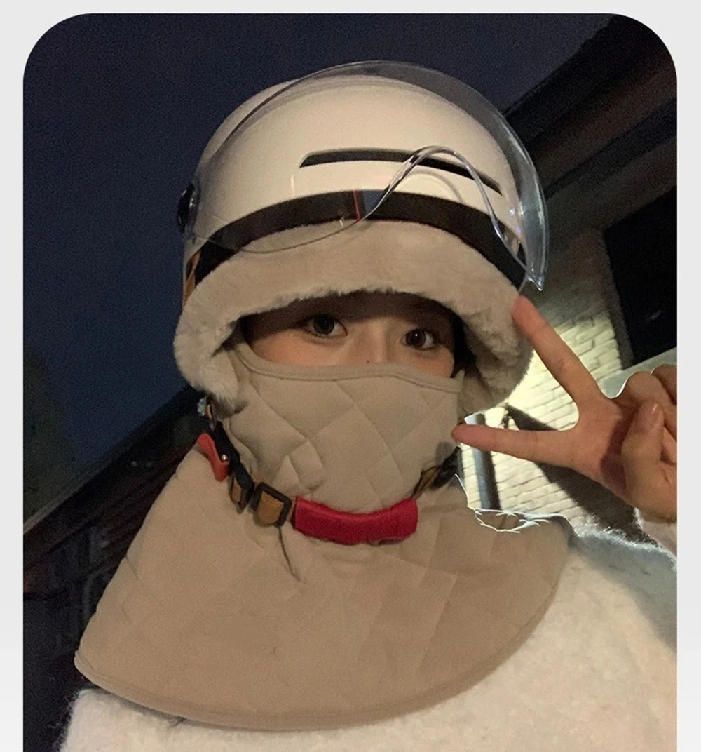 

Cycling Warm Hat Winter Outdoor Head Face Neck Integrated Cycling Thick Velvet Scarf Windproof and Cold Proof Warm Face Mask