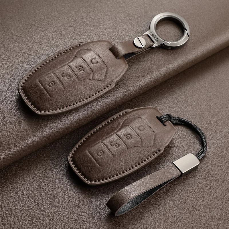 

For BYD Seagull/Dolphin/SEAL U DM-i/ATTO03 Car Key Case Cover leather Folding Protected Key Replace Shell Keychain