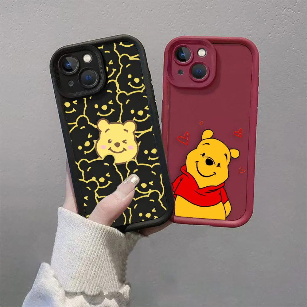 Lovely Bear Winnie The Pooh Cover Phone Case For VIVO V23 V23E V25 V27 V27E V29 V30 V30E V40 X60 X70 X80 X90 X100 S12 Case Funda