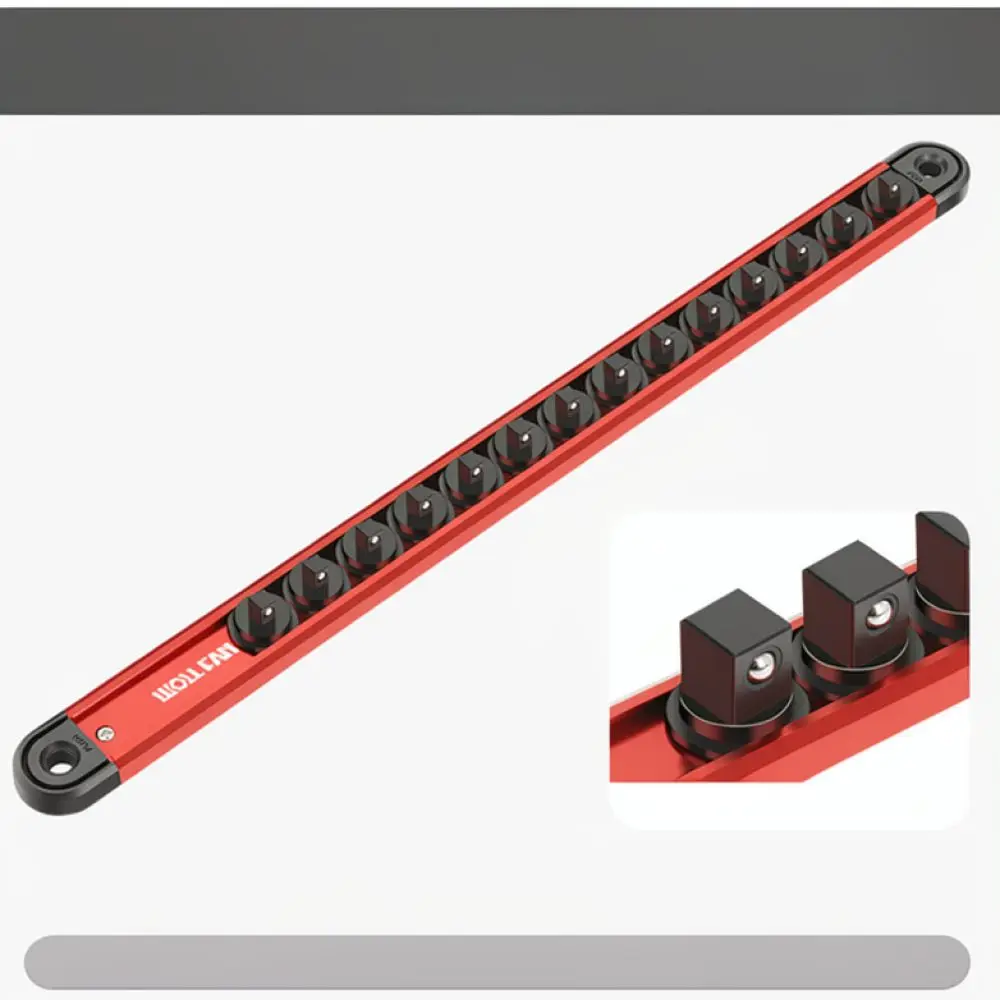 Magnetic Socket Organizer Tray Metal Tool Storage Holder Rail For Mechanic Garage Workshop Wrench Repair Tool Box Accessory
