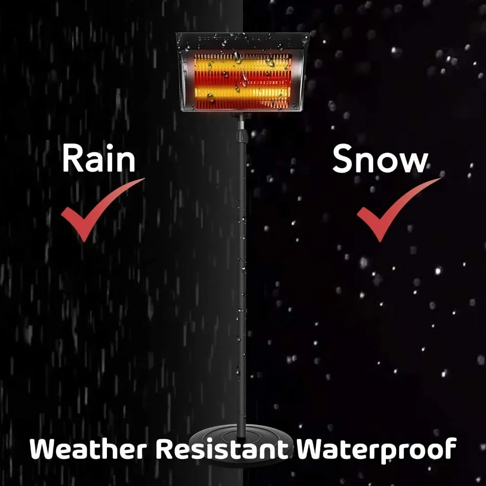 Простой роскошный стоячий обогреватель для патио, открытый балкон, двор с защитой от перегрева, 750 Вт/1500 Вт, большой