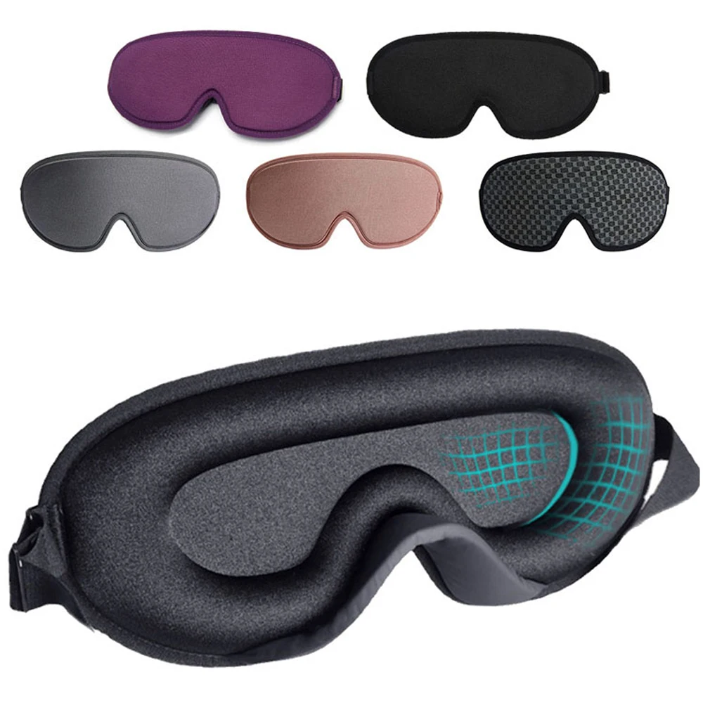 3D Memory Foam Silk Sleep Mask Soft Women Men Eye Patches Comfort Three Dimensional Design Face Mask Eyeshade Night Breathable