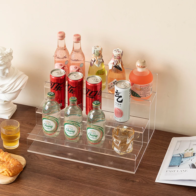‌Acrylic Display Stand for Live Streaming, Multi-Tiered Figure Holder, Waterproof Showcase, Home Office Storage Rack