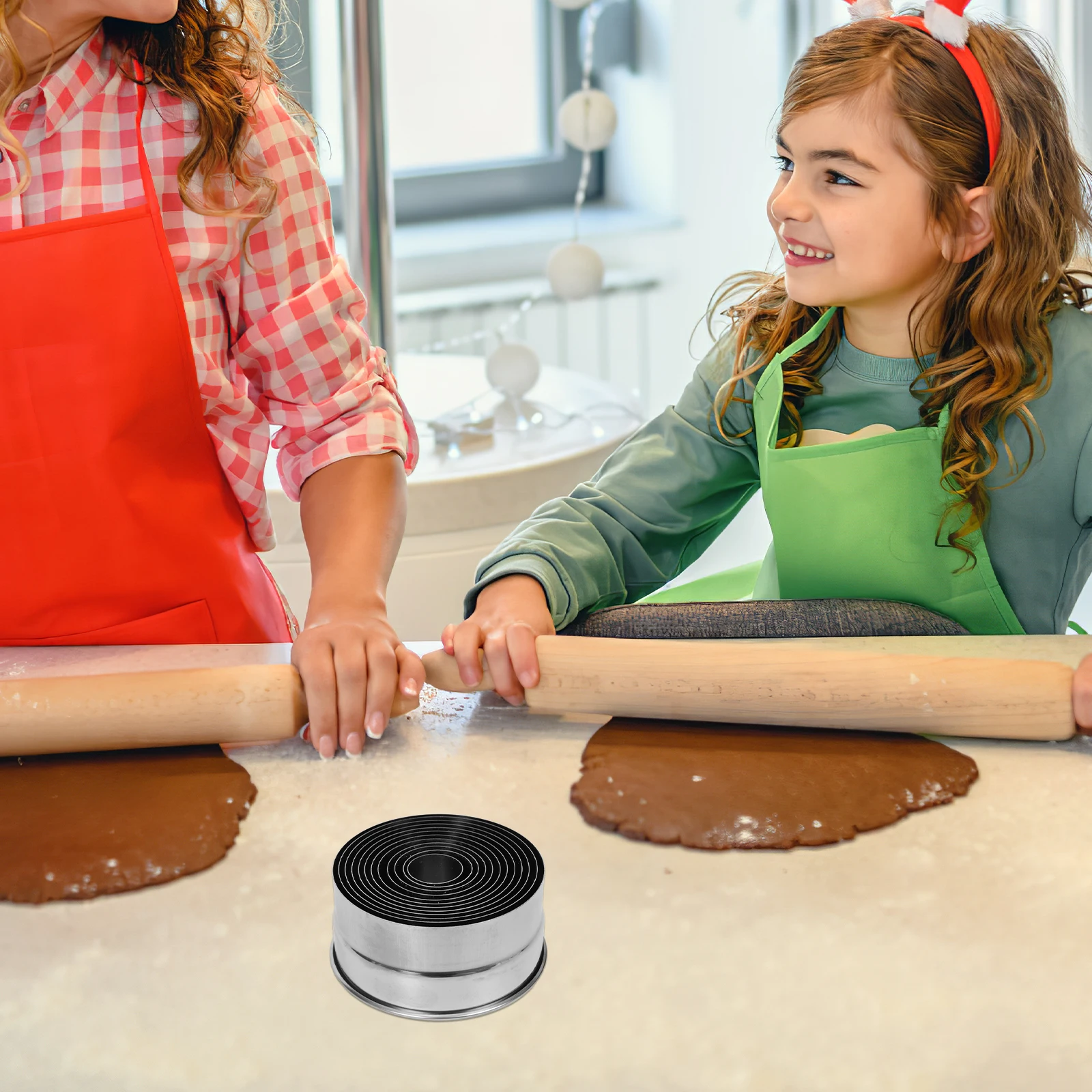 

12Pcs Muffin Rings Stainless Steel Baking Accessories Versatile Sizes Professional Results Rings Cooking Ring