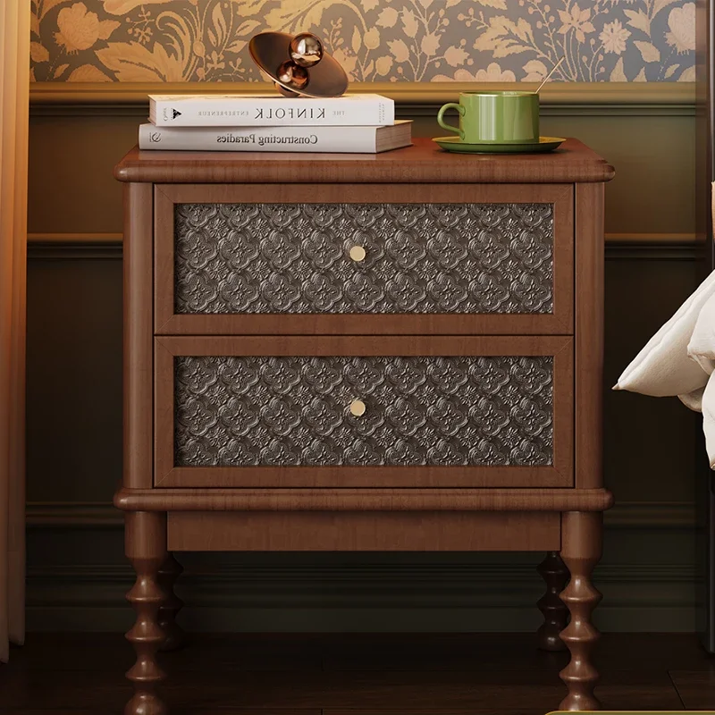 Nordic Rattan Nightstands Modern Mini Round Side Drawers Luxury Nightstand Irregular Meuble De Rangement Library Furniture