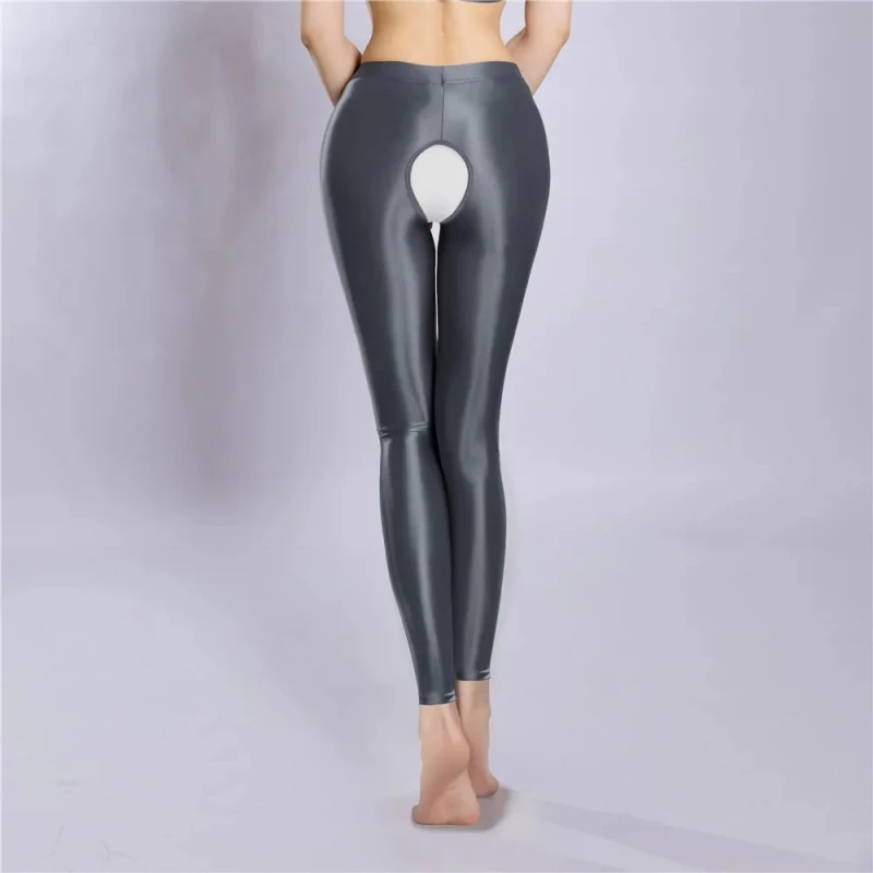 プラスサイズ ソフトサテン シェイピング パンティストッキング オイルシャイニー コンプレッション スポーツ ヨガ レギンス レディース セクシー ナインポイント ペンシルパンツ