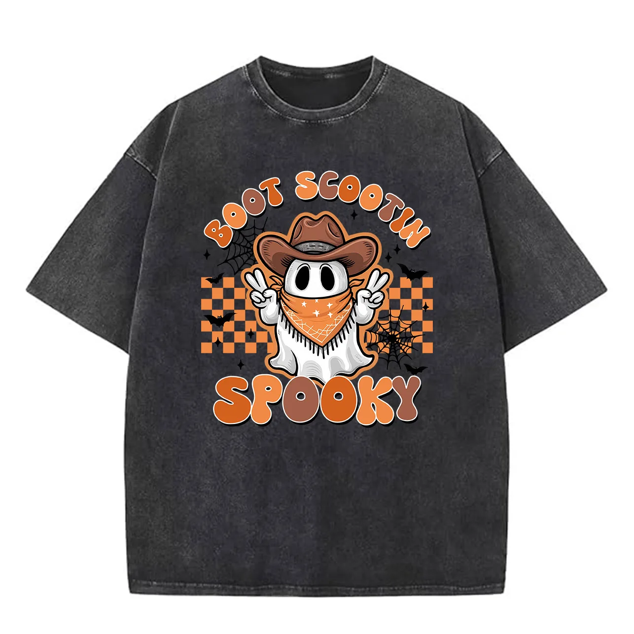 

Peace Hands Ghost100% That Witch Men's Cotton Oversized T-Shirt, Washed Graphic T-Shirt, Vintage Streetwear Tee for Summer