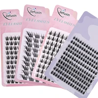 Jiefuxin DIY pestañas ojo de zorro Manga pestañas postizas gran capacidad cónico grueso segmentado Individual extensiones de pestañas en racimo
