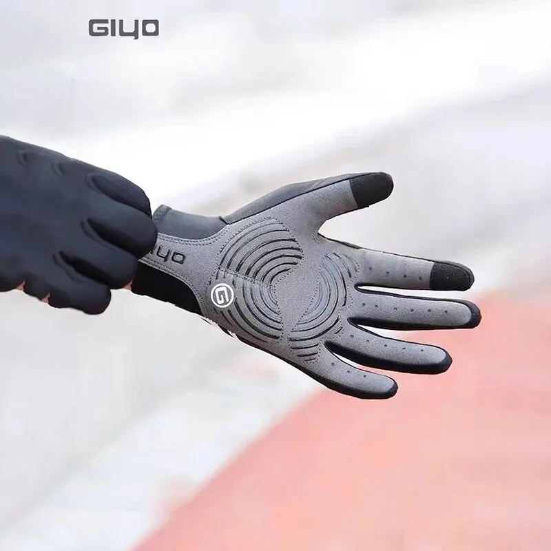 GIYO Wind Breaking Cycling Full Finger Gloves Touch Screen Anti-slip Bicycle Lycra Fabric Mittens MTB Road Bike Long Glove