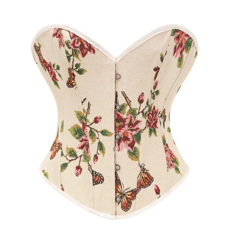 

Women's Sexy Floral Lingerie Vintage Victorian Fashion Corset Top Plus Size Body Shaper Waist Cincher Bustier Overbust Lace up