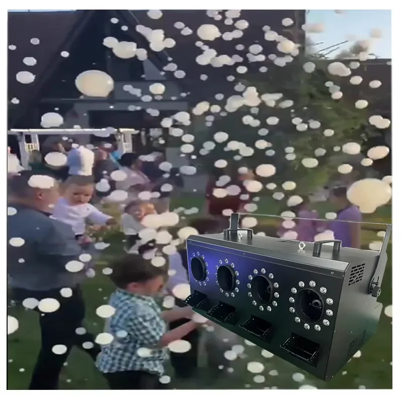 3000w Four Way Smoke Bubble Machine 4 Heads LED Bubble Fog Machine Use in Wedding Concerts Celebration