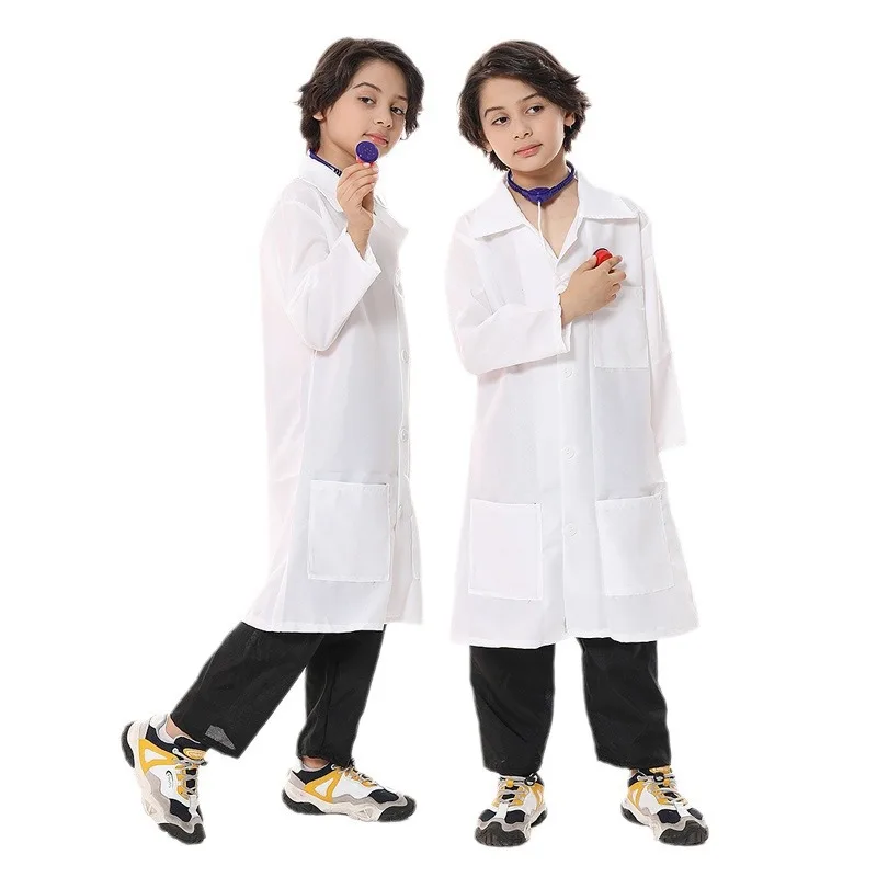 Doctor and Nurse Costume for Kindergarten Role-Playing Performance Outfits Pretend Play White Lab Coats Halloween view 6
