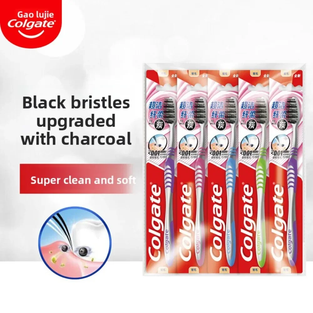 Colgate Ultra Clean Soft Bristle Toothbrushes - Pack of 5 for Daily Oral Hygiene Family Dental Care Routine