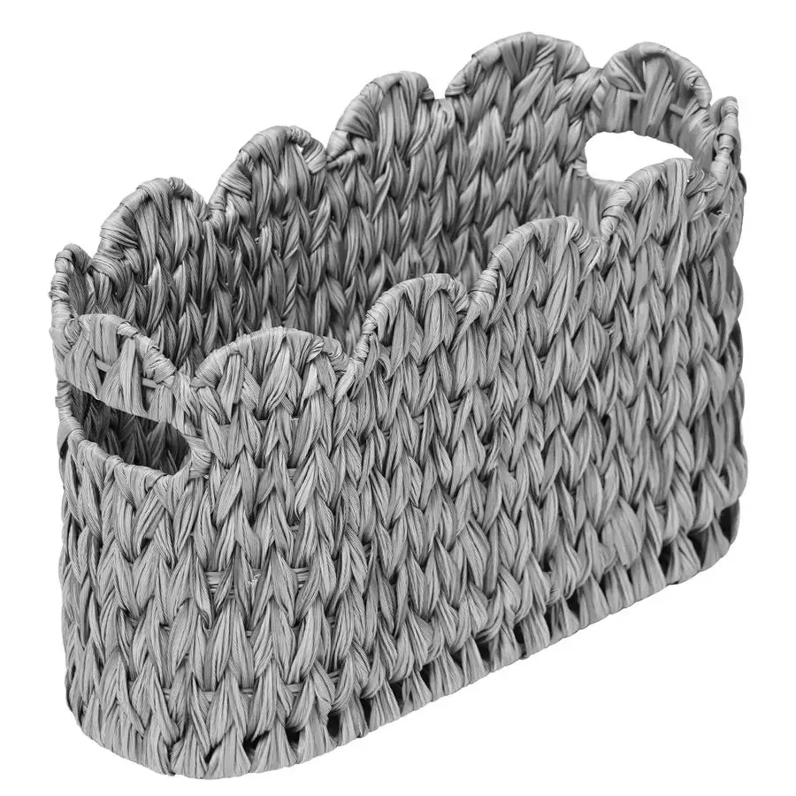 

Корзина для хранения туалетной бумаги, зубчатые корзины для органайзеров и хранения в ванной комнате, водонепроницаемая пластиковая плетеная корзина для ванной комнаты,