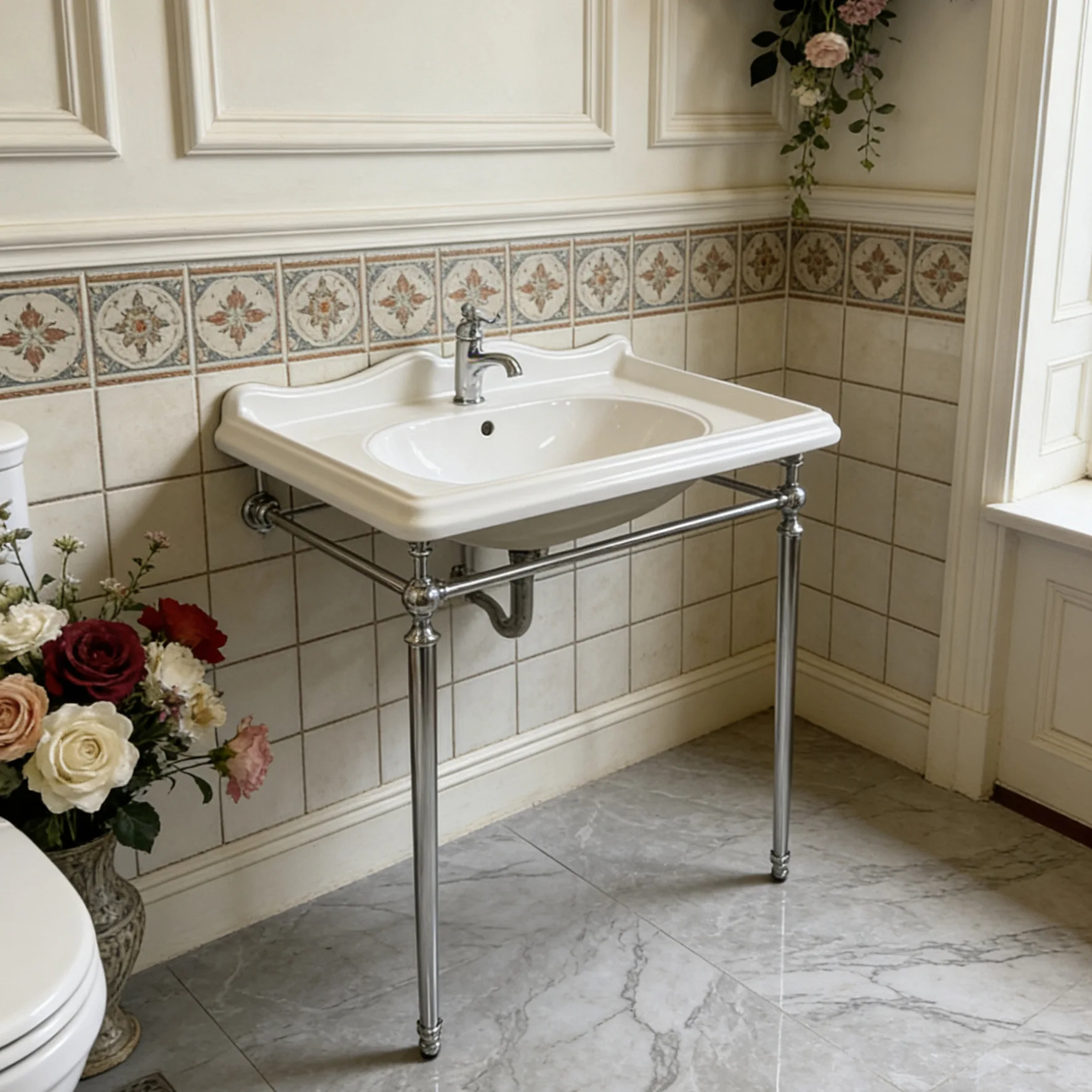 

Ретро-подставка для умывальника от пола до потолка, золотая раковина для ванной комнаты/балкона, встроенный керамический умывальник в шкафчик для ванной.