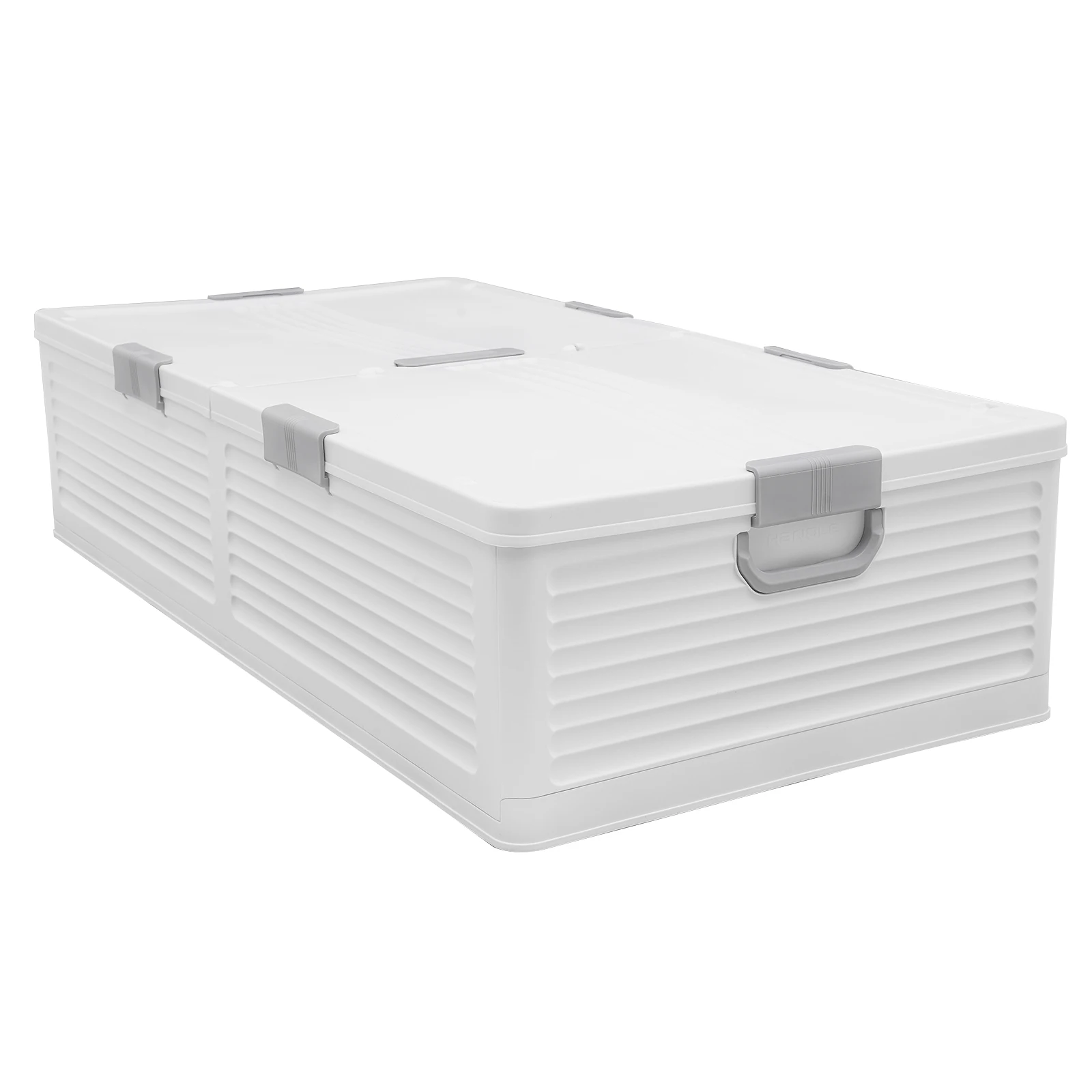 Unterbett-Aufbewahrungsbox mit Rollen & Deckeln 101*51,5*24cm Faltbarer Organizer 6 Verriegelungsschnallen Staubdicht für Decken Kleidung Spielzeug – Detail 2