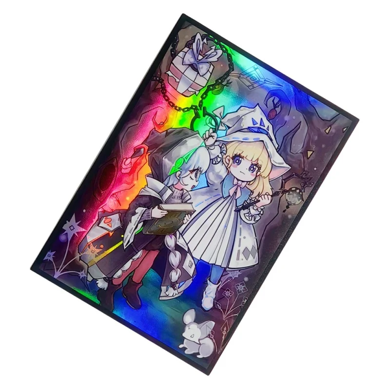 50Pcs/Set Yu Gi Oh Cards Sleeve White Woods Risette Asteria Anime Game Laser Version Colorful Card DIY Toy Gift Protective Cover