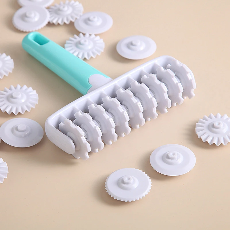 37Pcs/set Dough Lattices Fondant Ribbon Cutter, 4 Different Gears Embosser Cake Decorating Tools Kitchen Bakware