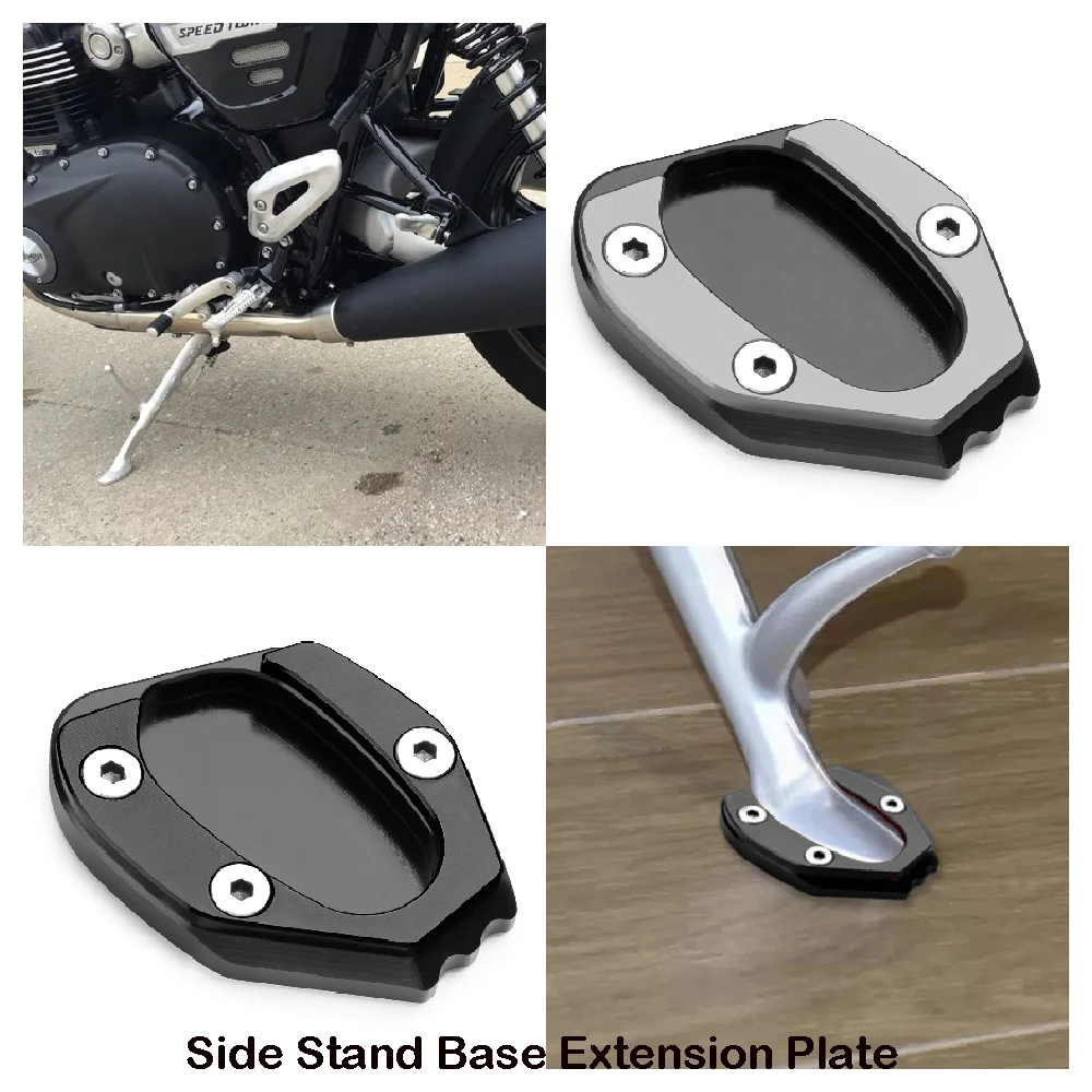 

Fits for Triumph Speed Twin 1200 Thruxton 1200R 1200RS 2019-2024 Motorcycle Side Stand Base Extension Plate Enlarge Widener Pad