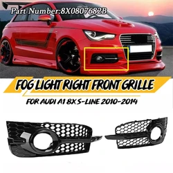 1Pair Car Honeycomb Hex Fog Lamp Racing Grill For Audi A1 8X S-Line 2010-2014 Glossy Black Fog Light Grille Cover