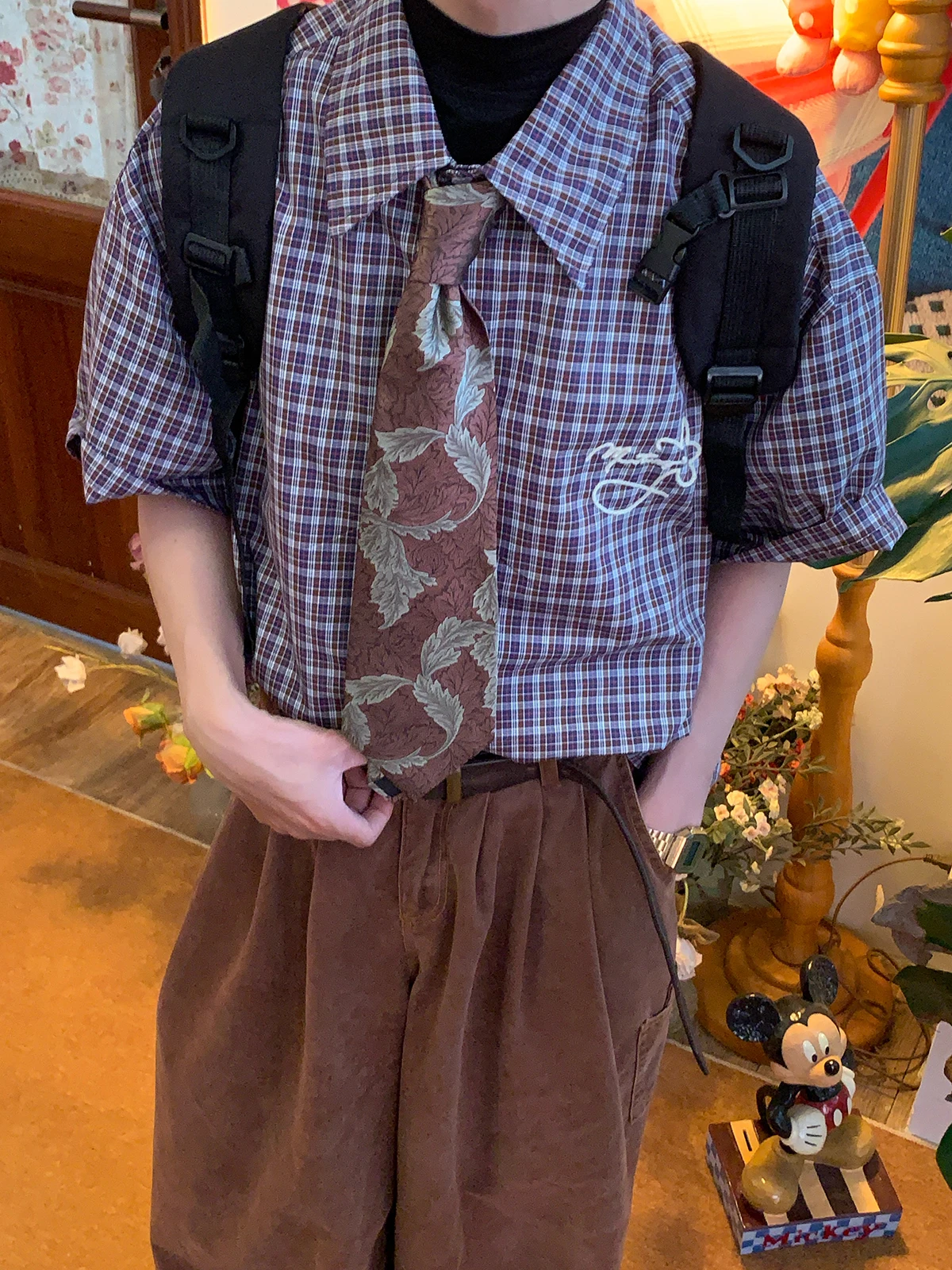 

Ретро-рубашка в клетку в университетском стиле, свободного кроя, с отложным воротником, дышащая, комфортная, приятная для кожи, летняя новинка для женщин