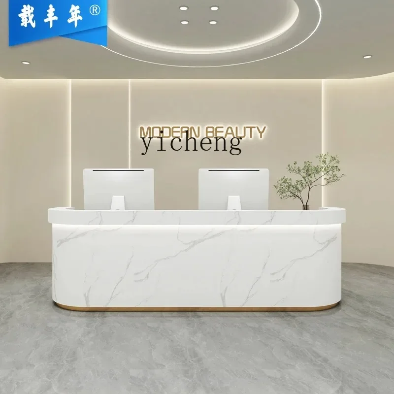 CZ-1  beauty salon front desk checkout page clothing store arc bar table simple modern training company
