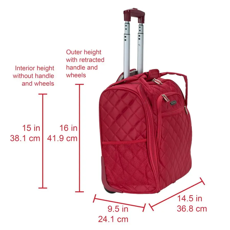 

Upright Wheeled Underseater Luggage, Red, CarryOn 15Inch